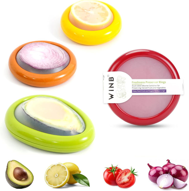 4-Piece Fruit & Veggie Saver Set – Eco-Friendly Freshness for Produce