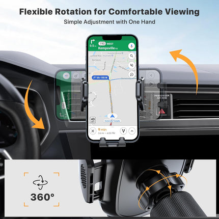 Car Phone Holder with Metal Hook Clip, Air Vent Mount for iPhone Android