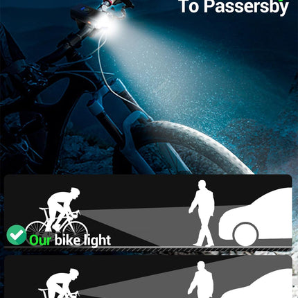 USB Rechargeable Bike Light Set Front Rear Waterproof Bicycle Lights