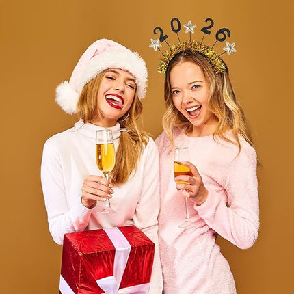Happy New Year 2026 Glitter Tiara – Adjustable Party Headband for Adults