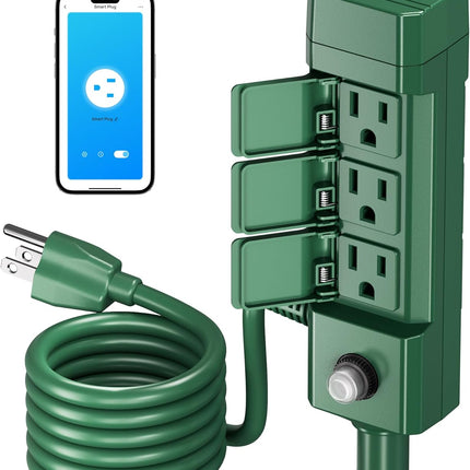 Waterproof WiFi Outdoor Outlet – 6 Outlets, Alexa & Google Compatible