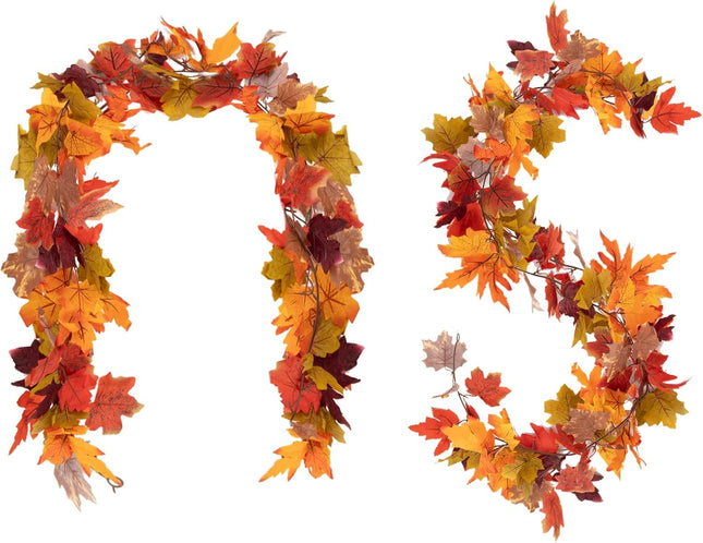 2PCS Fall Leaf Garlands – Thanksgiving, Halloween, Christmas Party Decoration