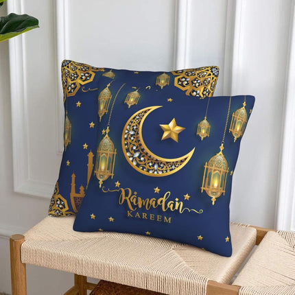 Set of 2 Ramadan Kareem Throw Pillow Covers: 18x18 Inch Decorative Cushions for Eid