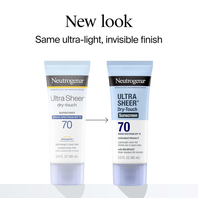 Ultra Sheer Dry-Touch Sunscreen SPF 70 – Broad Spectrum, Water Resistant