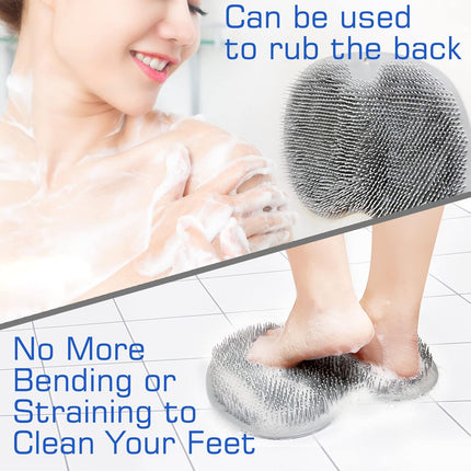 Shower Foot Scrubber Mat – Wall Mounted, Exfoliating, Suction Cups