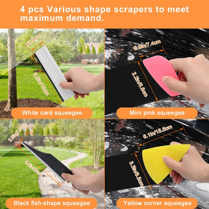 Car Window Tint Tools Kit – 9PCS Automotive Glass Film Squeegees & Scrapers