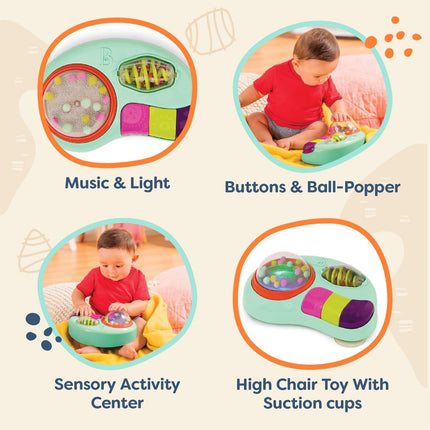 Baby Activity Station with Music & Lights, Suction Cup Sensory Toy 6+ Months