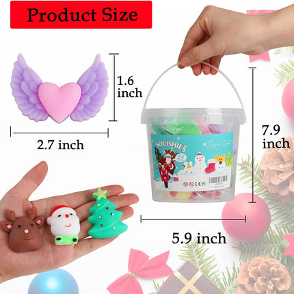 24PCS Mini Mochi Squishy Toys – Christmas Party Favors for Kids
