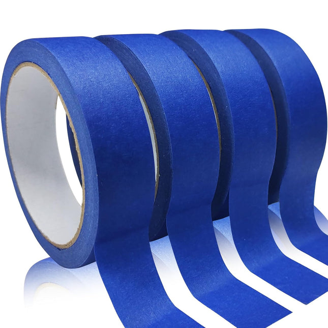 4 Rolls Blue Masking Tape – Premium Painter's Tape for DIY Crafts & Easy Removal