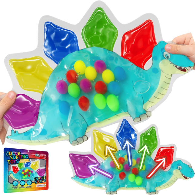 Dinosaur Sensory Toys for Toddlers 3-5 – Color Sorting & Matching Fine Motor Activity