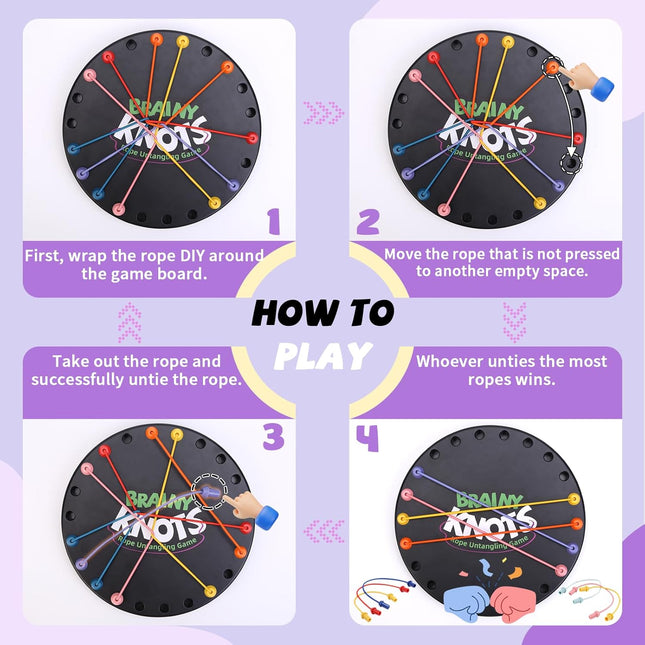 10PCS Rope Untangling Puzzle Game Brain Teaser Travel Toy for All Ages