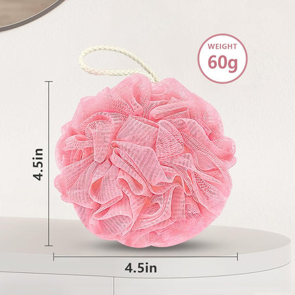 4 Pack Shower Loofah Bath Sponge 60g Exfoliating Mesh Pouf Body Scrubber