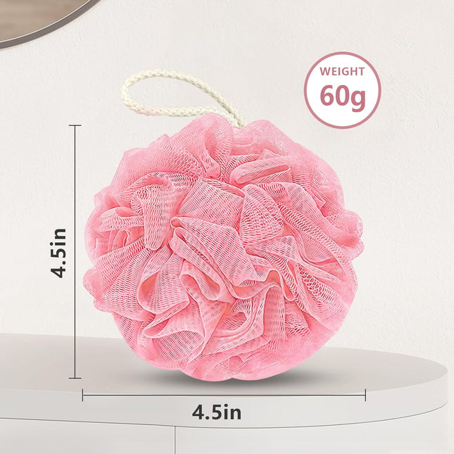 4 Pack Shower Loofah Bath Sponge 60g Exfoliating Mesh Pouf Body Scrubber