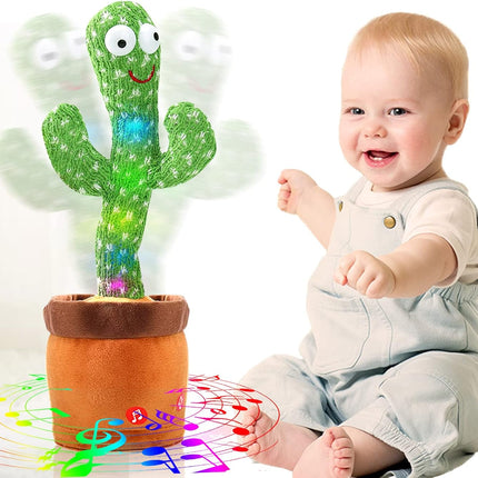 Dancing Talking Cactus Toy – Repeats Words, Sings 120 Songs, LED Light