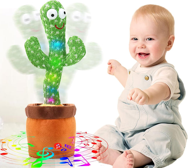 Dancing Talking Cactus Toy – Repeats Words, Sings 120 Songs, LED Light