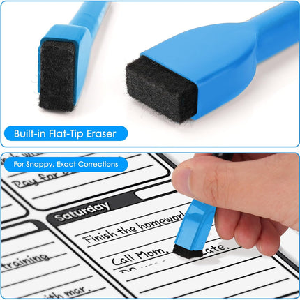 12-Pack Magnetic Whiteboard Markers – Thin, Low-Odor, with Eraser