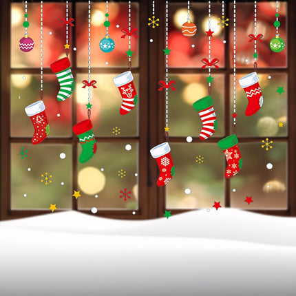 Christmas Garter Window Decals – DIY Static Clings for Living Room & Storefront