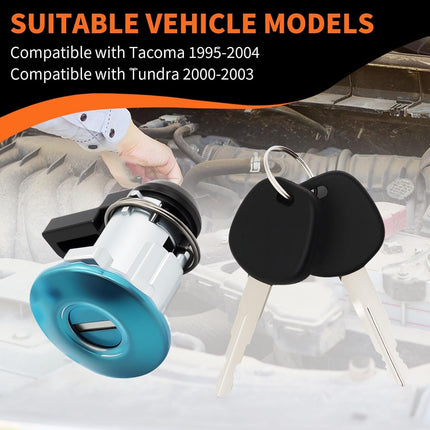 Fuel Door Lock Cylinder & Keys for Tacoma Tundra 1995-2004 Gas Filler Lid Lock
