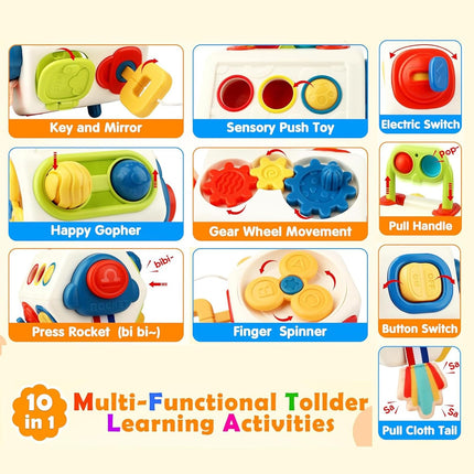 Busy Cube Montessori Toy for 1 Year Old Toddlers Travel Learning Activity