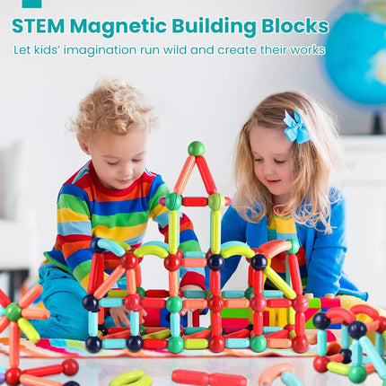 Magnetic Building Blocks 64PCS – STEM Construction Toy for Kids 4–8