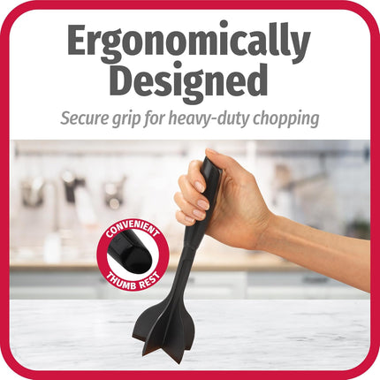 2-Pack Heat-Resistant Nylon Meat Choppers with 5-Blade Heads – Black