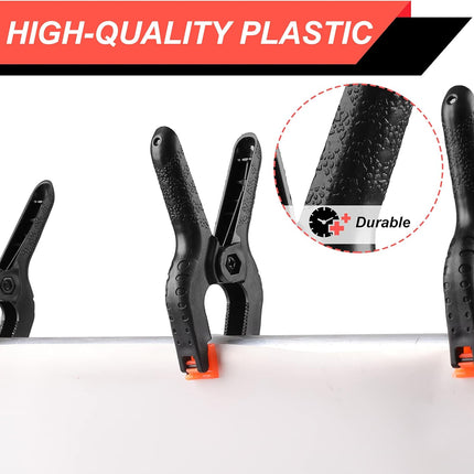 12-Pack 3.5” Plastic Spring Clamps – Heavy Duty Clips for Crafts & Wood
