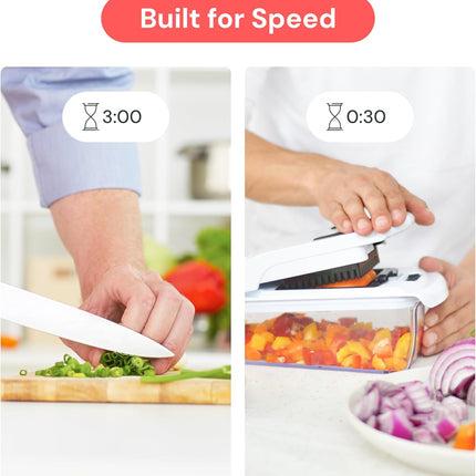 Original Pro Chopper 4-in-1, Vegetable & Fruit Chopper with Container, White