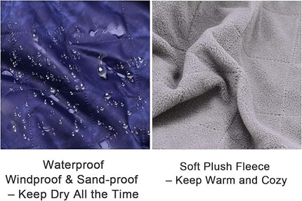 Extra Large Waterproof Fleece Blanket – Portable Outdoor Blanket with Bag