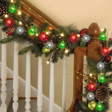 Christmas Decoration Lights – 10FT 30 LED Snowflake & Christmas Tree Fairy Lights with Battery