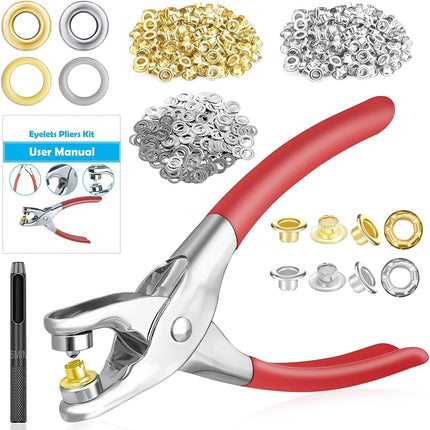803-Piece Grommet Kit – 1/4” Eyelet Pliers Set with 800 Metal Eyelets for Leatherwork