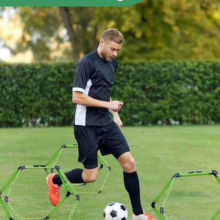 6 Pack Hexagonal Agility Rings with Connectors and Carry Bags for Sports Training