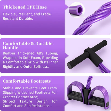 Yoga Pedal Puller Tension Rope: 6-Tube Resistance Band for Abdomen, Waist & Leg Training
