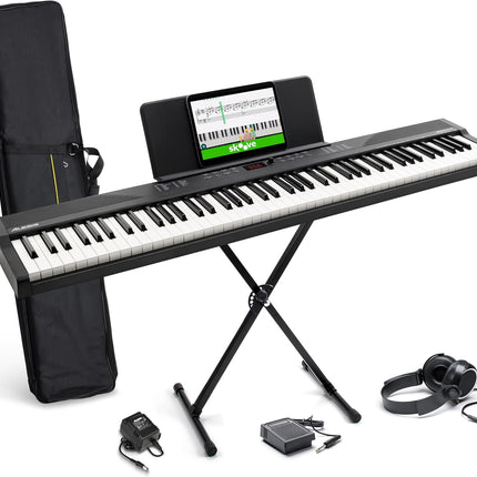 88-Key Keyboard Piano – 480 Sounds, USB MIDI, Speakers, Pedal & Headphones