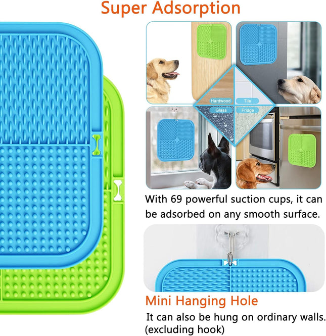 2-Pack Dog Lick Pads – Large Slow Feeder Mat with Suction Cups for Treats & Food