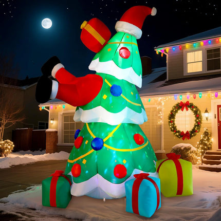 7FT Inflatable Christmas Tree – Outdoor Decoration with Built-in LEDs & Blow-Up Santa