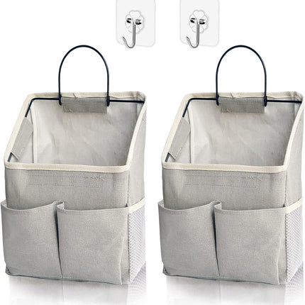 2 Pack Wall Hanging Storage Bag Organizer Pockets Bathroom Bedroom Grey