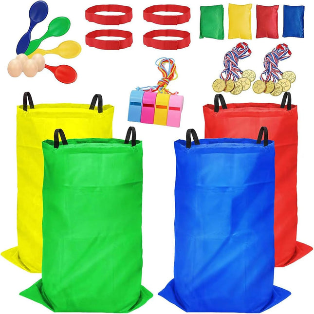 32PCS Outdoor Carnival Games Set with Sack Race, Bean Bags and Relay Games