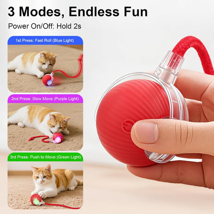 Smart Automatic Cat Toy Ball Rechargeable Motion Activated Chase Toy