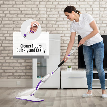 Spray Mop for Floors with Refillable Bottle & 3 Washable Microfiber Pads