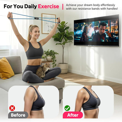 Elastic Figure 8 Resistance Bands: 3-Pack for Arm, Shoulder Stretching & Fitness Workouts