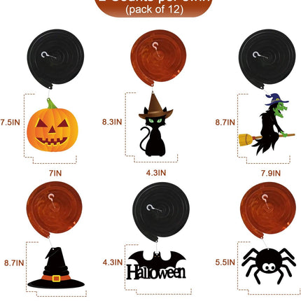 36-Piece Halloween Hanging Swirls, Ghost, Pumpkin & Witch Ceiling Party Decorations