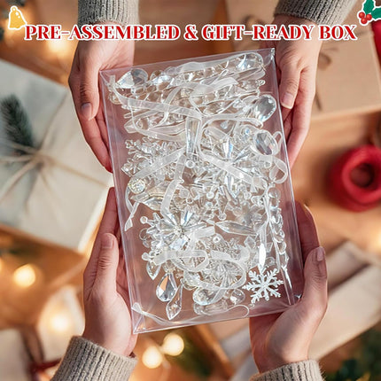 18Pcs Acrylic Crystal Snowflake Ornaments for Christmas Tree Decorations
