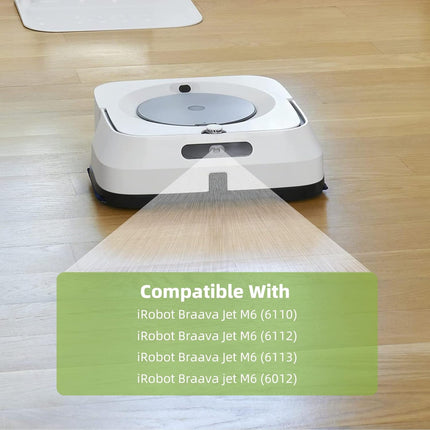 4-Pack Mop Pads for iRobot Braava Jet M6 – Upgraded Wet Mopping Microfiber Pads