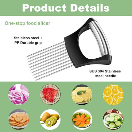 Onion Slicer & Crinkle Cutter – Stainless Steel, Multi-Use Chopper for Kitchen