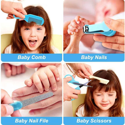 Baby Grooming Kit with Hair Brush, Comb, Nail Clipper & Nasal Aspirator