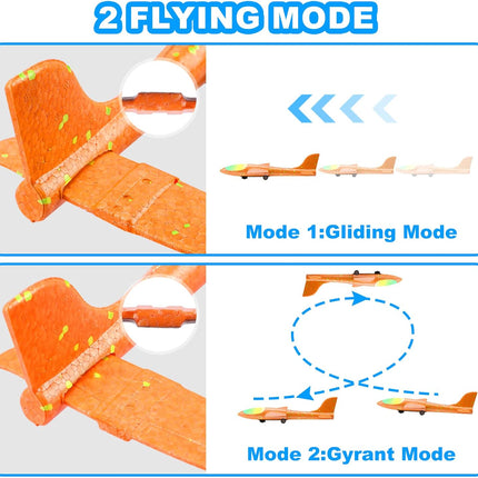 3-Pack LED Airplane Launcher Toy – Foam Glider Planes for Kids 4–12