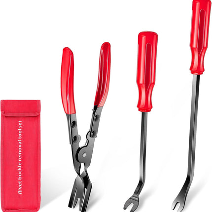 3 Pcs Clip Remover Tool Set – Auto Trim, Fastener & Pry Tool Kit for Car Panel Repair