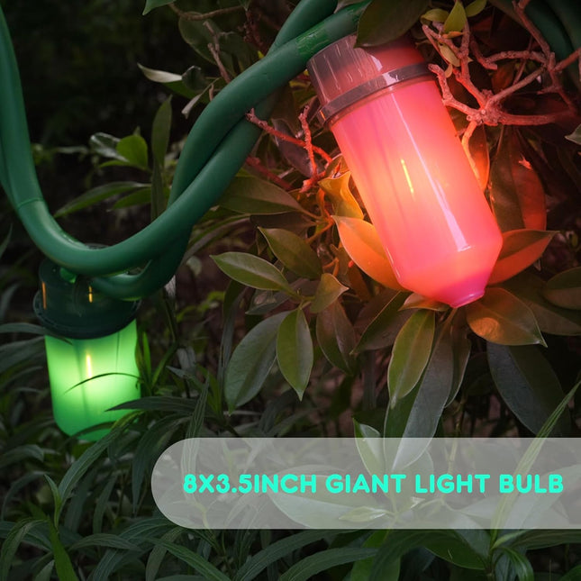 Christmas Giant Socket String Lights 17Ft, 10 Waterproof C26 Multicolor Bulbs