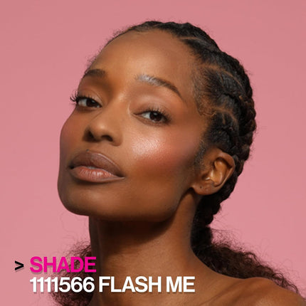 MegaGlo Blushlighter Blendable Blush & Highlighter, Shimmery Metallic Finish, Flash Me