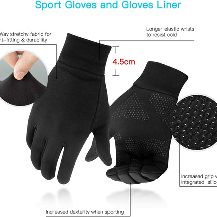 Cycling & Running Gloves – Touchscreen Compatible, Anti-Slip Warm Liners